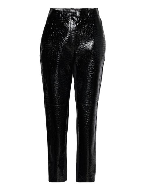 Se Karl Lagerfeld Faux Croc Patent Leather Pants Karl Lagerfeld Black ved Booztlet