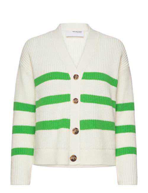 Slfbloomie Ls Knit V-Neck Cardigan Noos Selected Cream