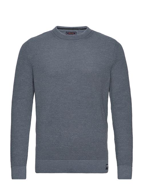 Se Superdry Textured Crew Knit Jumper Superdry Navy ved Booztlet