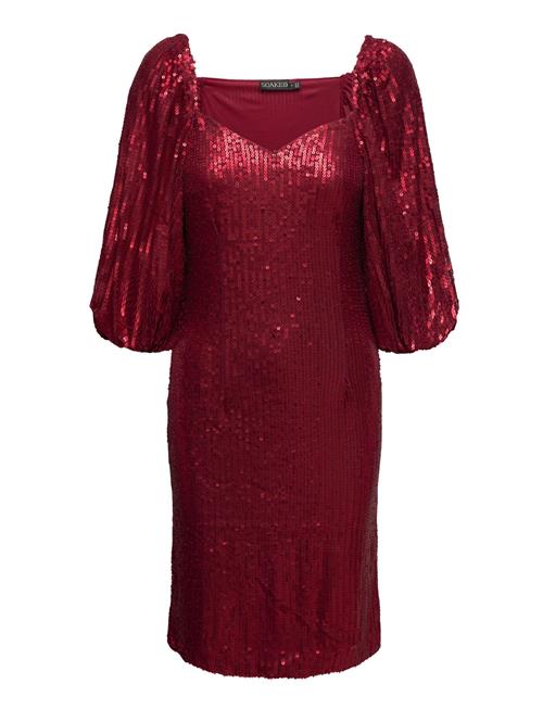 Sldalila Gausa Dress Soaked In Luxury Burgundy