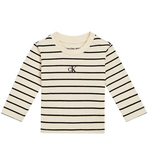 Se Calvin Klein Calvin Klein Bluse - Black/Vanilla Stripe ved KidsWorld