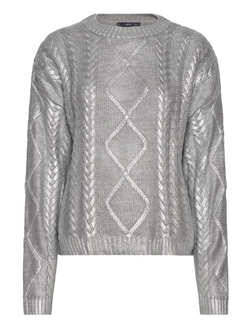 Se Mango Foil Braided Jumper Mango Silver ved Booztlet