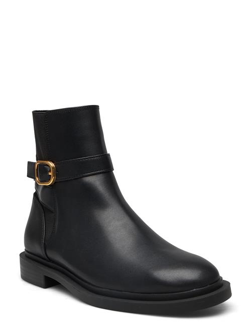 Mango Ankle Boots With Elastic Panel And Buckle Mango Black