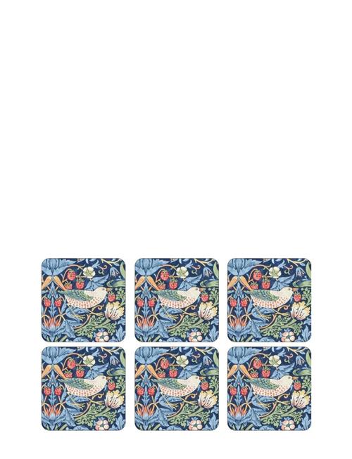 Morris & Co Coasters Strawberry Thief Blue 6-P Morris & Co Patterned