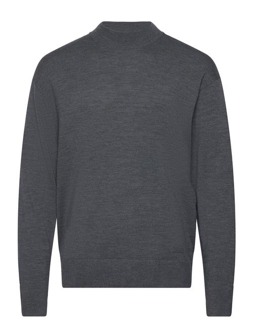 Se Calvin Klein Merino Mini Mock Neck Sweater Calvin Klein Grey ved Booztlet