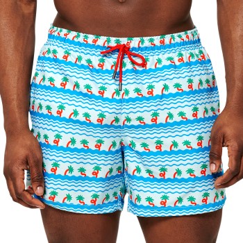 Se Happy socks Badebukser Palm Beach Swim Shorts Blå Mønster polyester Small Herre ved Timarco