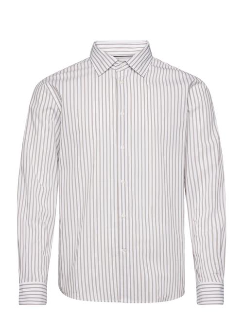 Mango Stretch Fabric Slim-Fit Striped Shirt Mango Grey