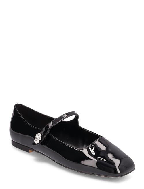 Mango Jewelled Patent Leather-Effect Ballerinas Mango Black