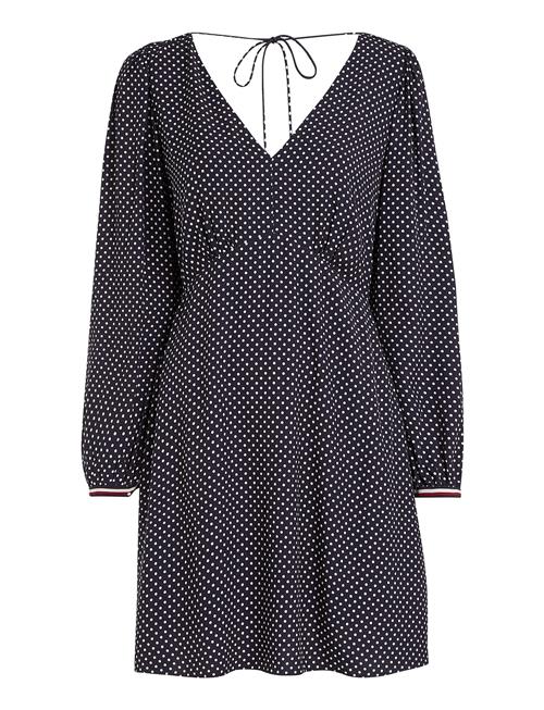 Polkadot Short V-Neck Dress Ls Tommy Hilfiger Black