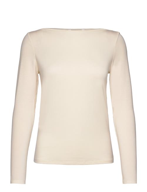 Mango Boat-Neck Lyocell T-Shirt Mango Cream