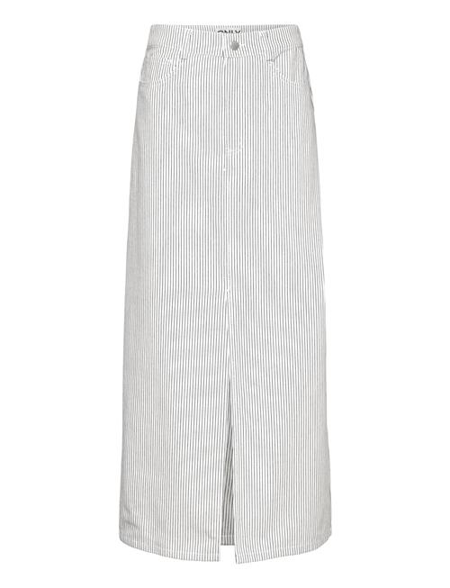 ONLY Onlmerle Hw Lon Slit Stripe Skirt Cc Pnt ONLY White