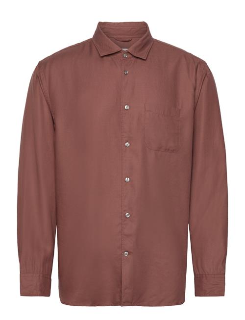 Mango 100 Tencel Shirt With Pocket Mango Red