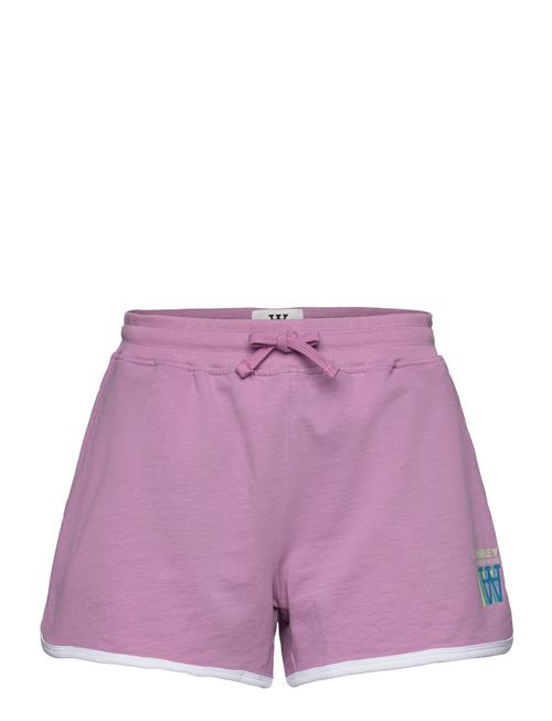 Double A by Wood Wood Tia Stacked Logo Retro Shorts Double A By Wood Wood Purple