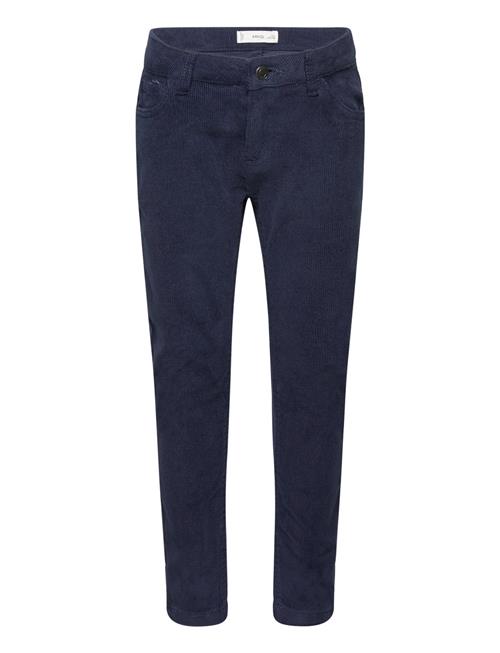 Mango Corduroy Straight Trousers Mango Blue