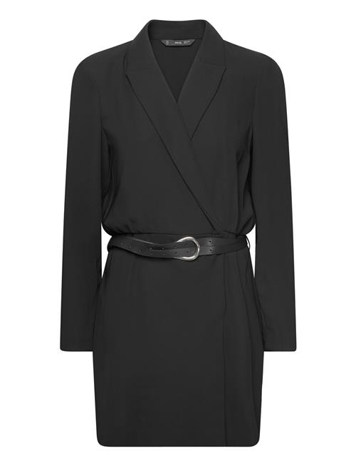 Mango Belt Wrap Dress Mango Black