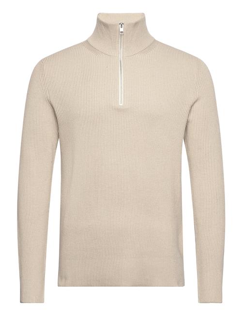 Se Jack & Jones Jprccperfect Knit Half Zip Sn Jack & J S Beige ved Booztlet