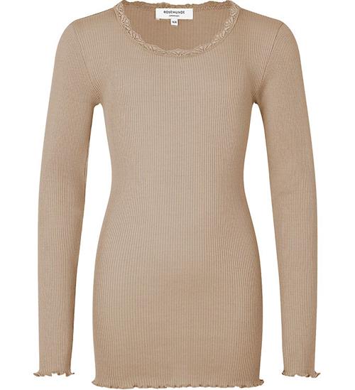 Rosemunde Rosemunde Bluse - Silke/Bomuld - Sand m. Blonder