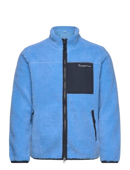 Knowledge Cotton Apparel Teddy Fleece Zip Sweat - Grs/Vegan Knowledge Cotton Apparel Blue