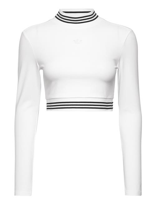 Se adidas Originals Long-Sleeve Top With Ribbed Collar And Hem Adidas Originals White ved Booztlet