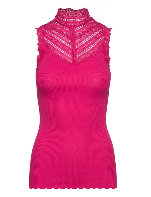 Se Rosemunde Silk Top W/ Lace Rosemunde Pink ved Booztlet