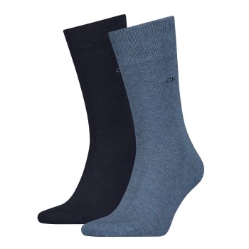 Calvin Klein Legwear Calvin Klein Strømper 2P Carter Casual Flat Knit Sock Marine/Blå Str 43/46 Herre