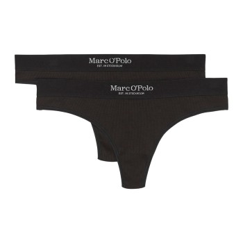 Marc O'Polo Marc O Polo Casual Thong Trusser 2P Sort bomuld Large Dame