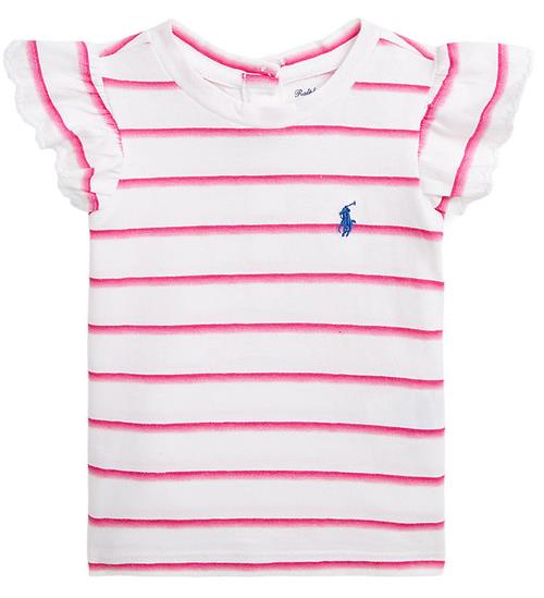 Se Polo Ralph Lauren Polo Ralph Lauren T-shirt - Hvid/Pinkstribet ved KidsWorld