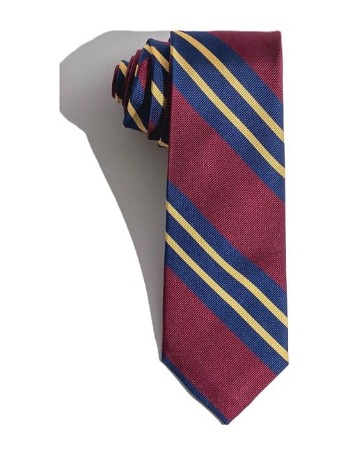 AN IVY Miles Burgundy Striped Silk Tie AN IVY Burgundy