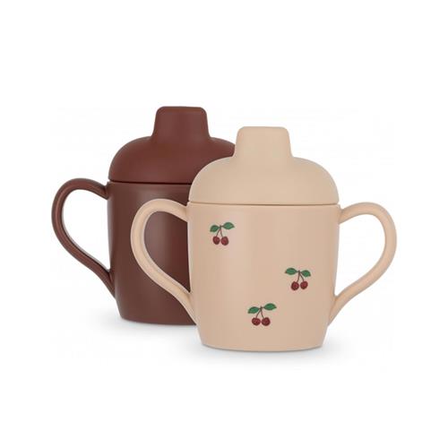 Se Konges Sløjd 2-pak Sippy Cuper Cherry | Lyserød | 0 ved Babyshop