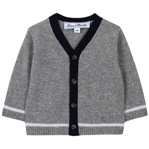 Se Tartine et Chocolat Cardigan Grå | Grå | 18 months ved Babyshop