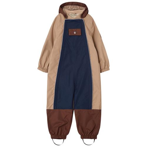 Se Kuling Milano Kontrastfarvet Skaloverall Navy/Dark Brown/Sand | Marine blå | 86 cm ved Babyshop