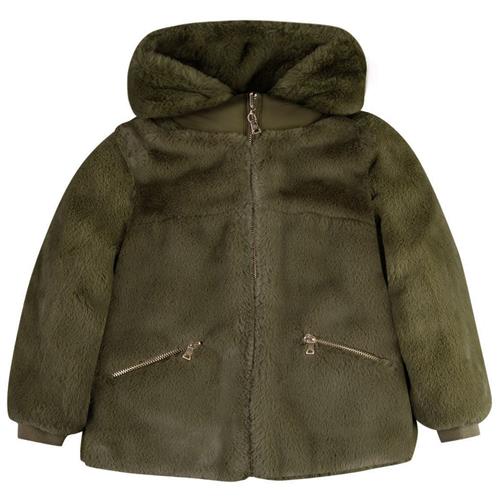 Se Tartine et Chocolat Kunstpelsjakke Khaki | Grønn | 8 years ved Babyshop