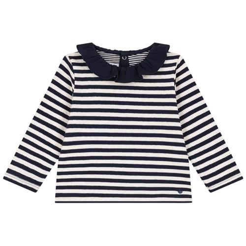 Petit Bateau Stribet Langærmet T-shirt Navyblå | Marine blå | 18 months