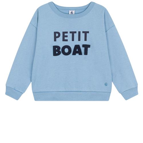 Se Petit Bateau Sweatshirt Med Tryk Blå | Blå | 4 years ved Babyshop