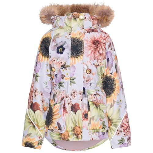 Se Molo Cathy Jakke Retro Flowers | Lyserød | 110 cm ved Babyshop