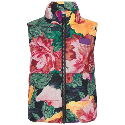 Se Molo Heike Puffervest Painted Flowers | Lilla | 110 cm ved Babyshop