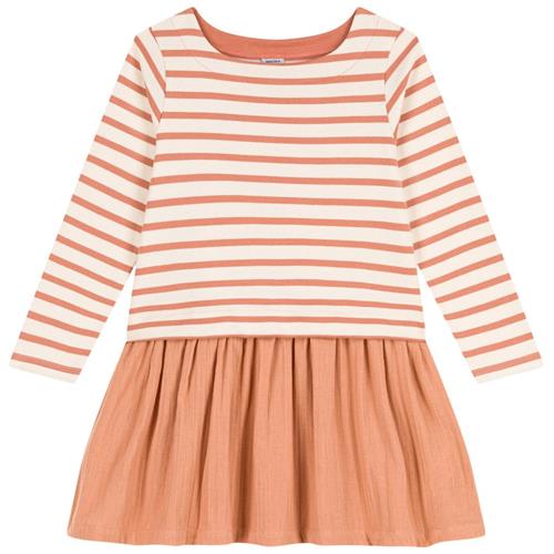 Se Petit Bateau Stribet Kjole Ferskenfarvet | Beige | 10 years ved Babyshop