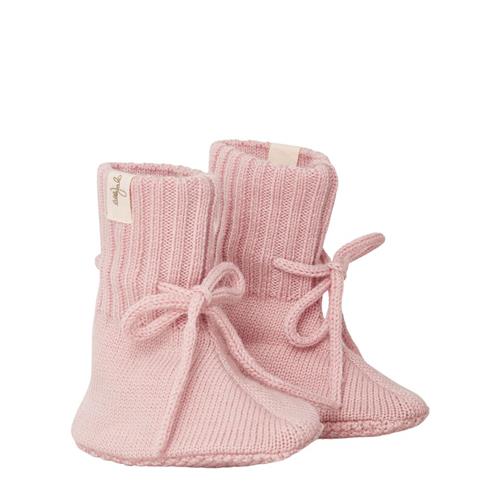 Little Jalo Strikkede Tøffeler I Uld Blush Pink | Lyserød | 62/68 cm