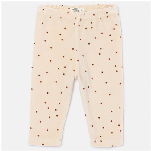 Cozmo Polka Dot Velour Baby Leggings Stone |  | 6 months