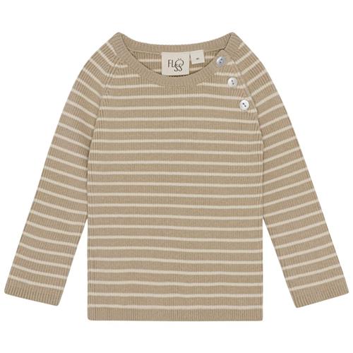 Se Flöss Flye Stribet Trøje Sand | Beige | 86 cm ved Babyshop