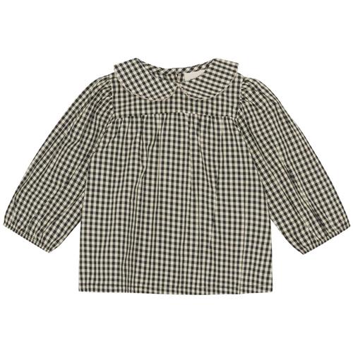 Se Flöss Esme Gingham Bluse Cremefarvet | Sort | 116 cm ved Babyshop