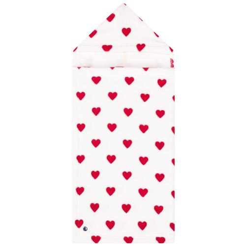 Petit Bateau Hjertemønstret Hættehåndklæde Cremefarvet One Size      Unisex