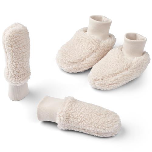 Liewood Osman Sæt Med Tøffeler Og Vanter Sandy 3-6 Months  Creme  3-6 måneder  Unisex