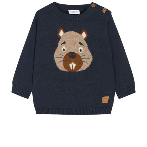 Se Hust&Claire Pilou Pullover Trøje Blue Night | Blå | 68 cm ved Babyshop