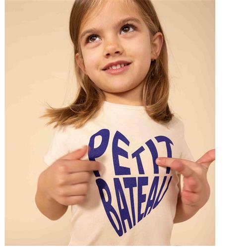 Petit Bateau Logo T-shirt Cremefarvet | Beige | 4 years