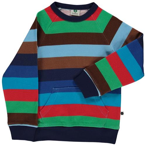 Småfolk Stribet Sweatshirt Medieval Blue | Blå | 1-2 years