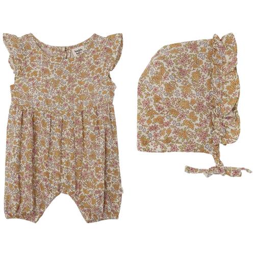 Buddy & Hope GOTS Sigrid Blomstret Romper Med Solhat Wildflowers |  | 86/92 cm