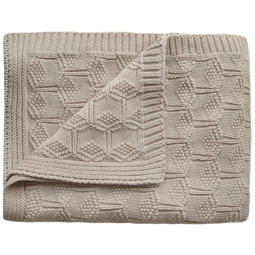 Mushie Honeycomb Strikket Babyfilt Beige | Beige | 0-3