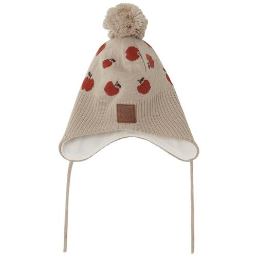 Se Kuling Narvik Mønstret Hue Med Æbler Sand | Beige | 48/50 cm ved Babyshop