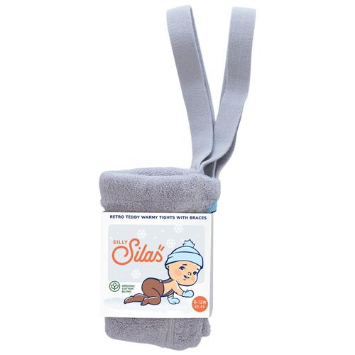 Se Silly Silas Teddy Strømpebukser Pearl Grey | Grå | 3-6 months ved Babyshop